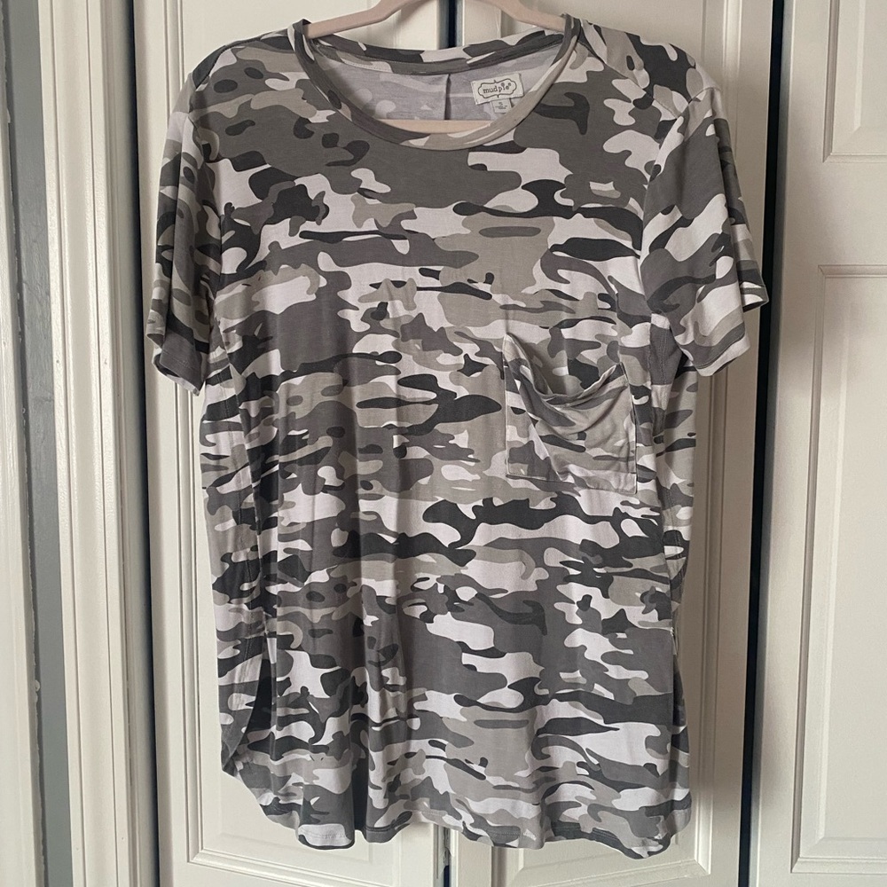 Mudpie Gray Camouflage T-Shirt